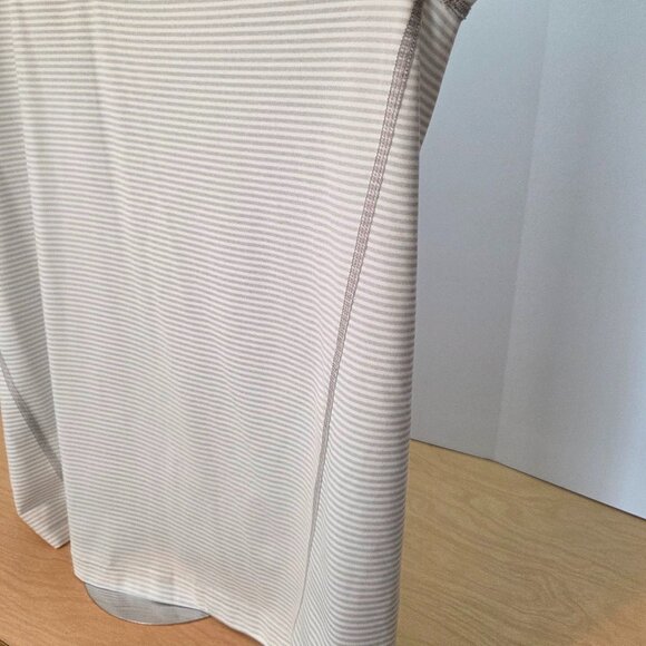 MSX by Michael Strahan Gray & White Striped Men's Short Sleeve Polo, Size Large - Picture 4 of 6